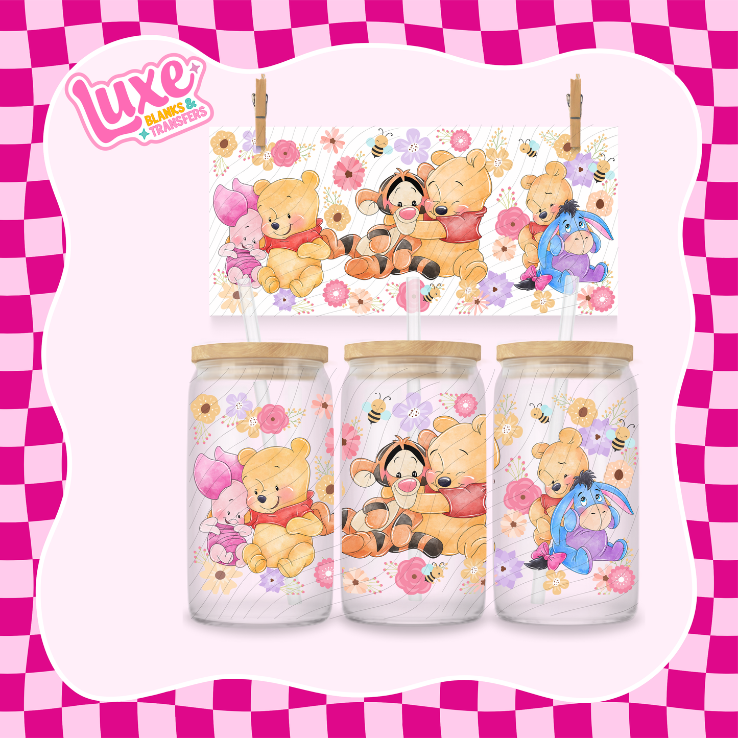 Cutesy Win & Friends | 16oz UV DTF Wrap | #1479