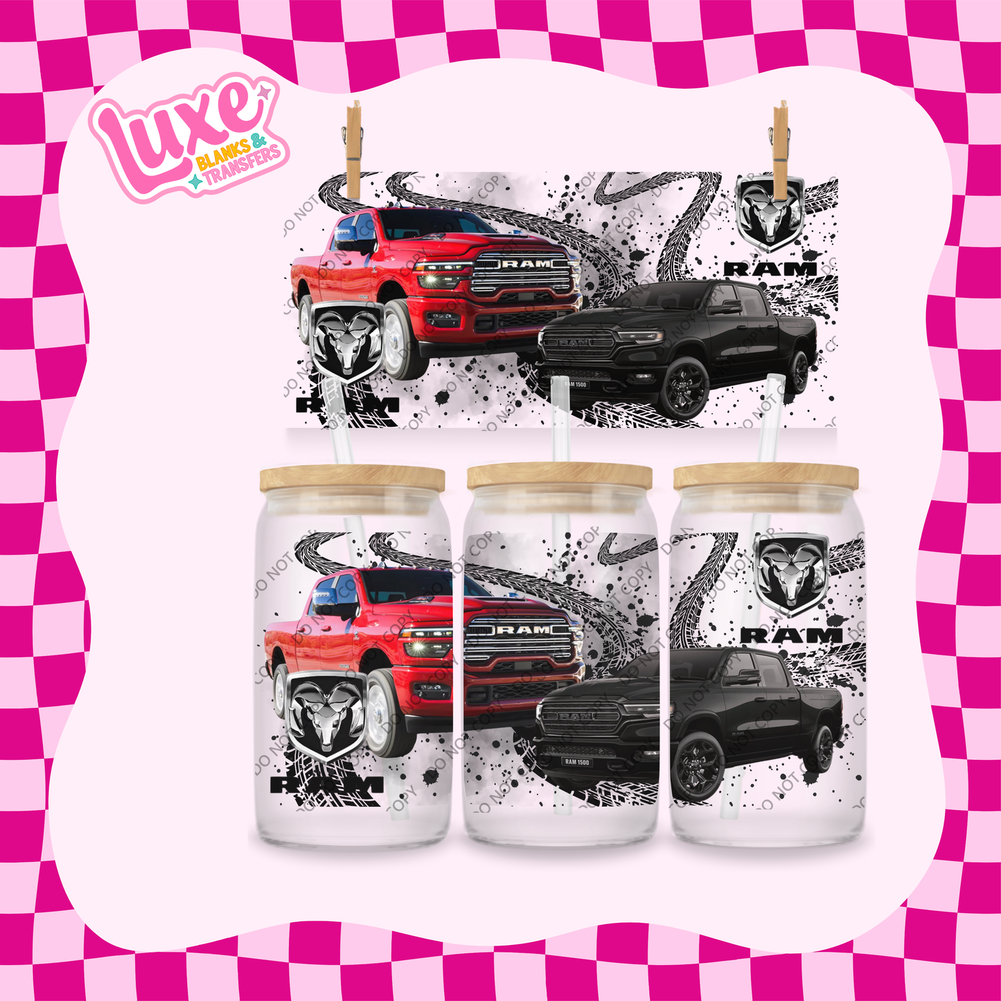 16oz UV DTF Wrap | Ram Car | #1968