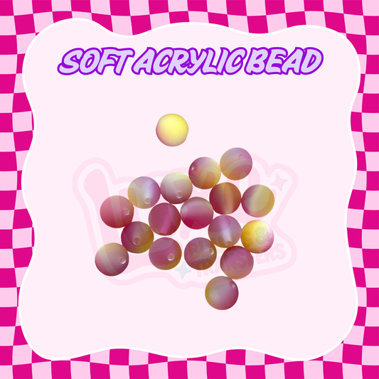 Round Acrylic Bead | Ombre Pink Yellow