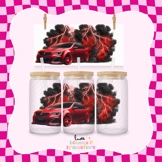 Holden Car Red Smoke UV DTF Wrap (#556)