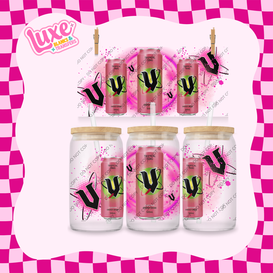 16oz UV DTF Wrap | Tropical V Energy Drink | #1973