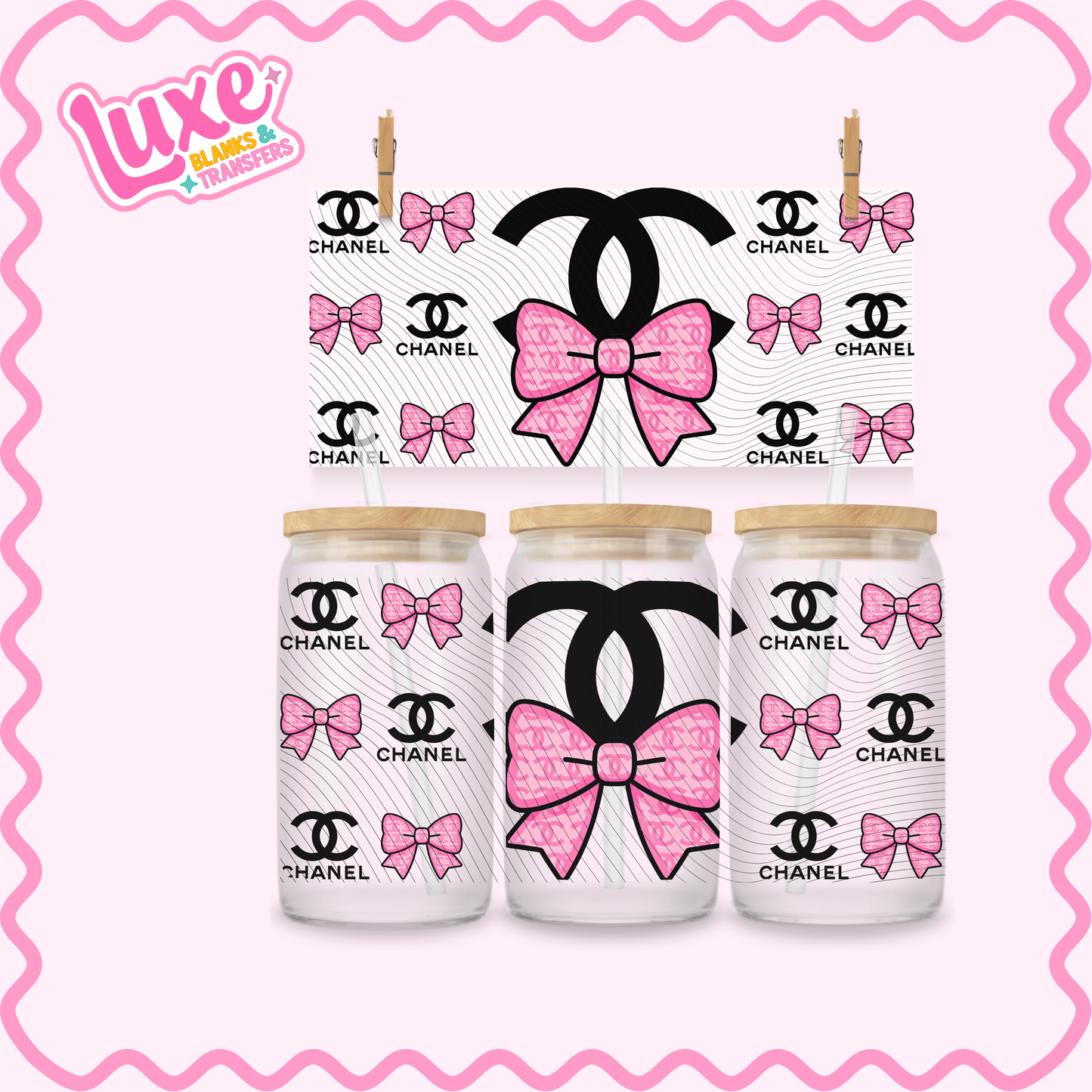 16oz UV DTF Wrap | CC Pink Bow | #3245