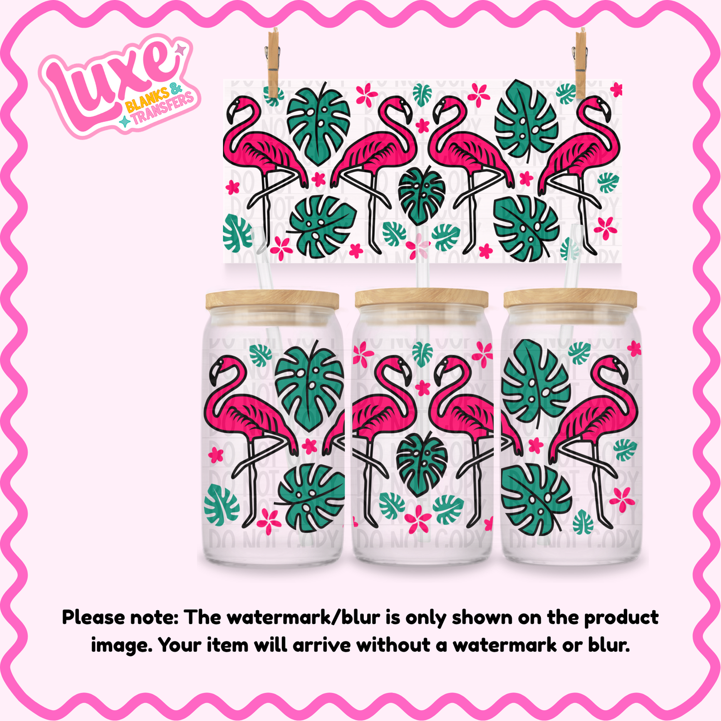 16oz UV DTF Wrap | Flamingo | #4228