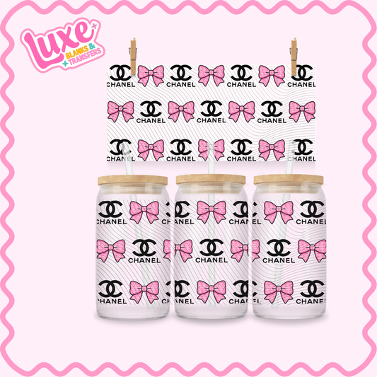 16oz UV DTF Wrap | CC Pink Bow Pattern | #3246