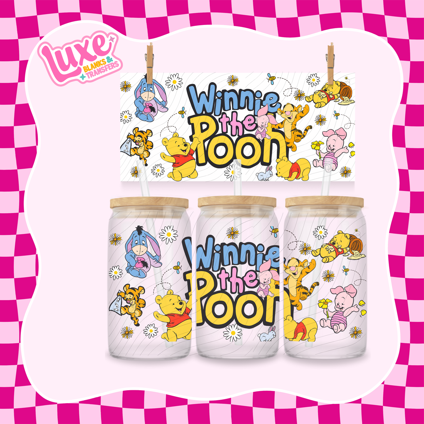 Win & Friends Writing | 16oz UV DTF Wrap | #1488