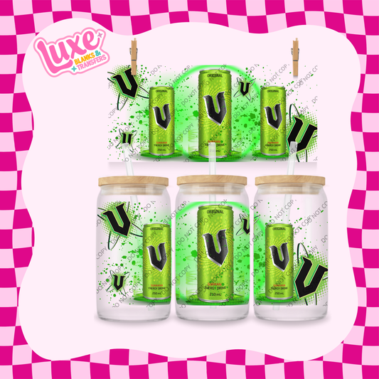 16oz UV DTF Wrap | Green V Energy | #1976