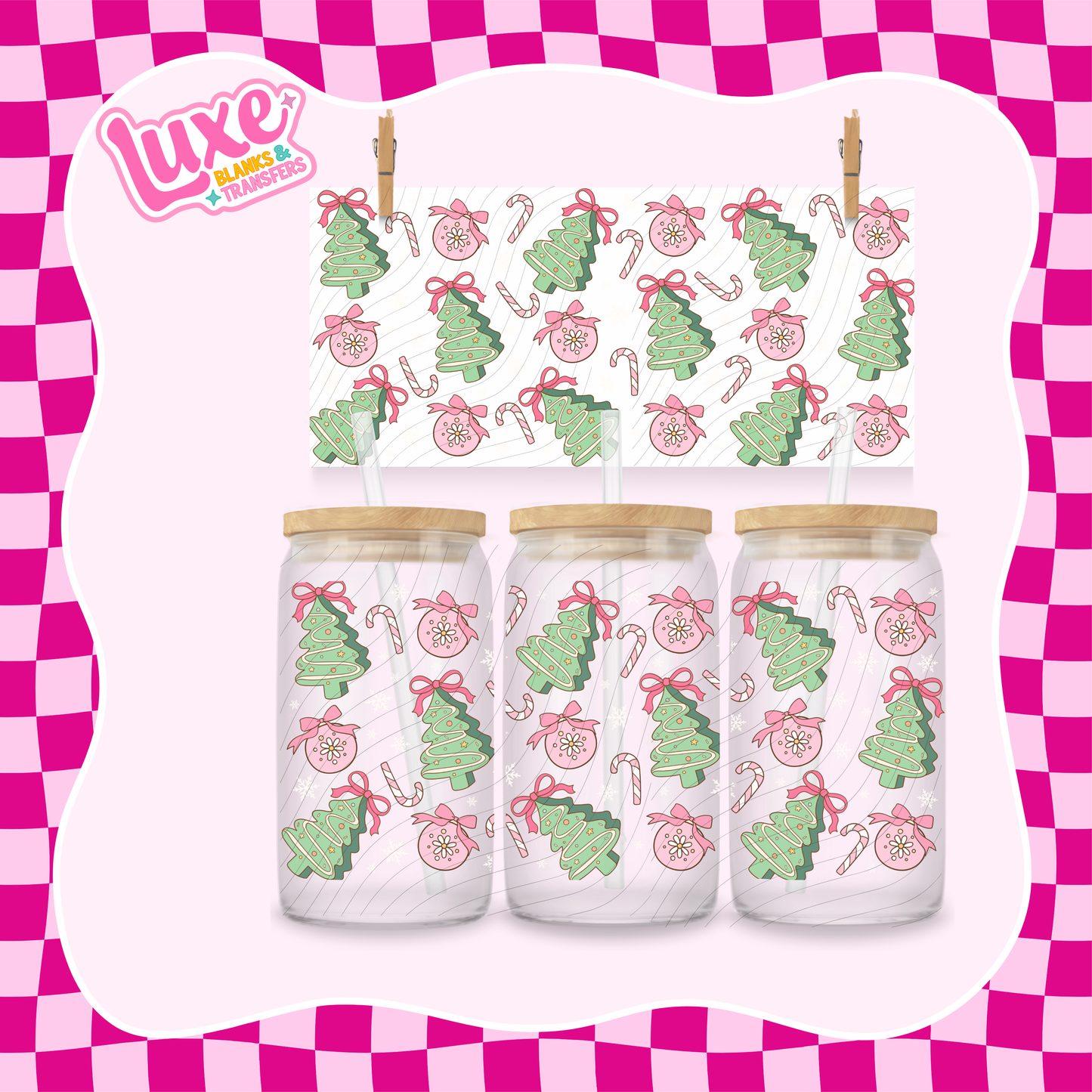 Christmas Trees & Baubles UV DTF Wrap (#995)