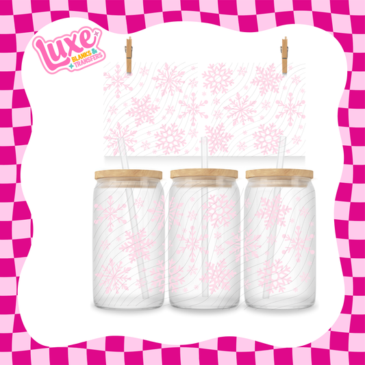 Pink Snowflakes UV DTF Wrap (#996)