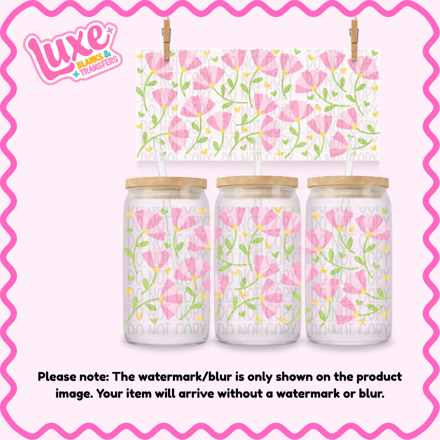 16oz UV DTF Wrap | Pastel Flowers | #4231
