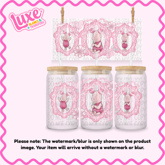16oz UV DTF Wrap | Cutesy Pig Frame | #3719