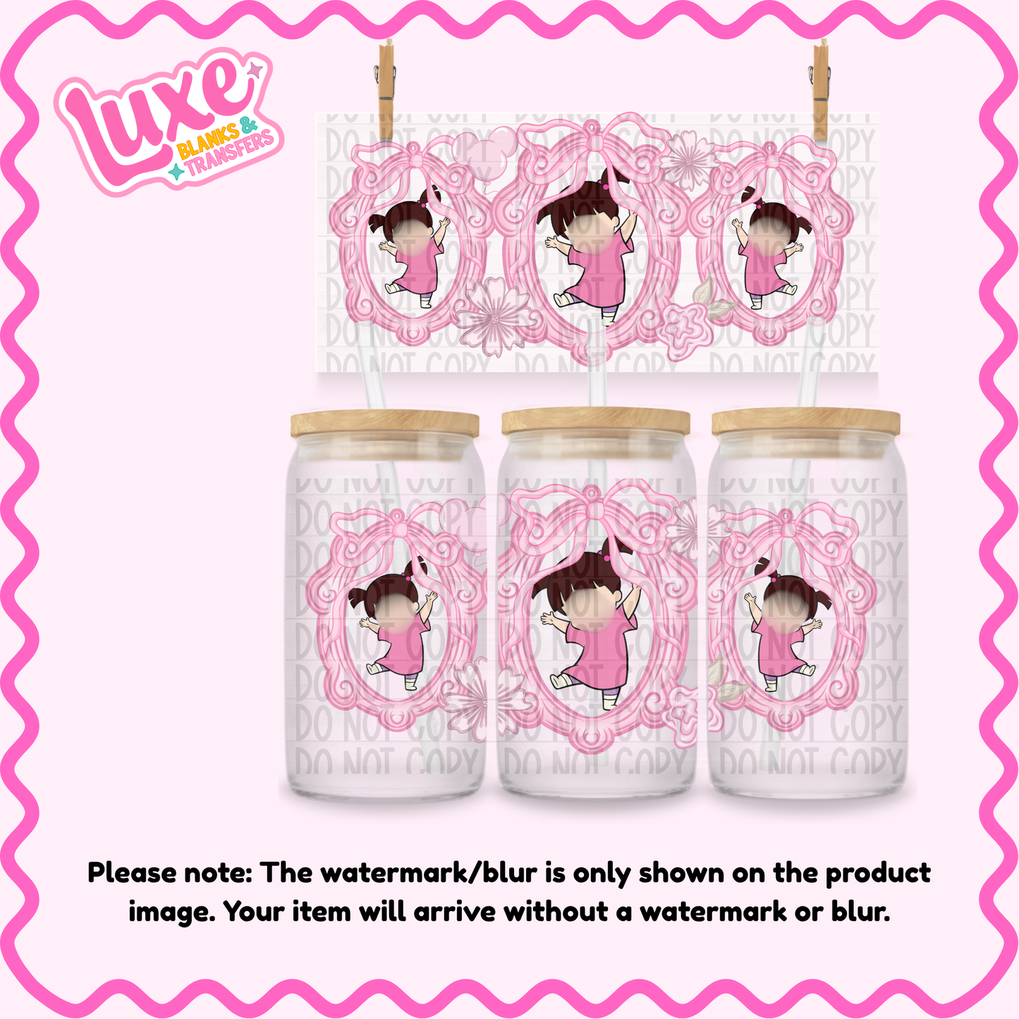 16oz UV DTF Wrap | Cutesy M0nster Girl Frame | #3721