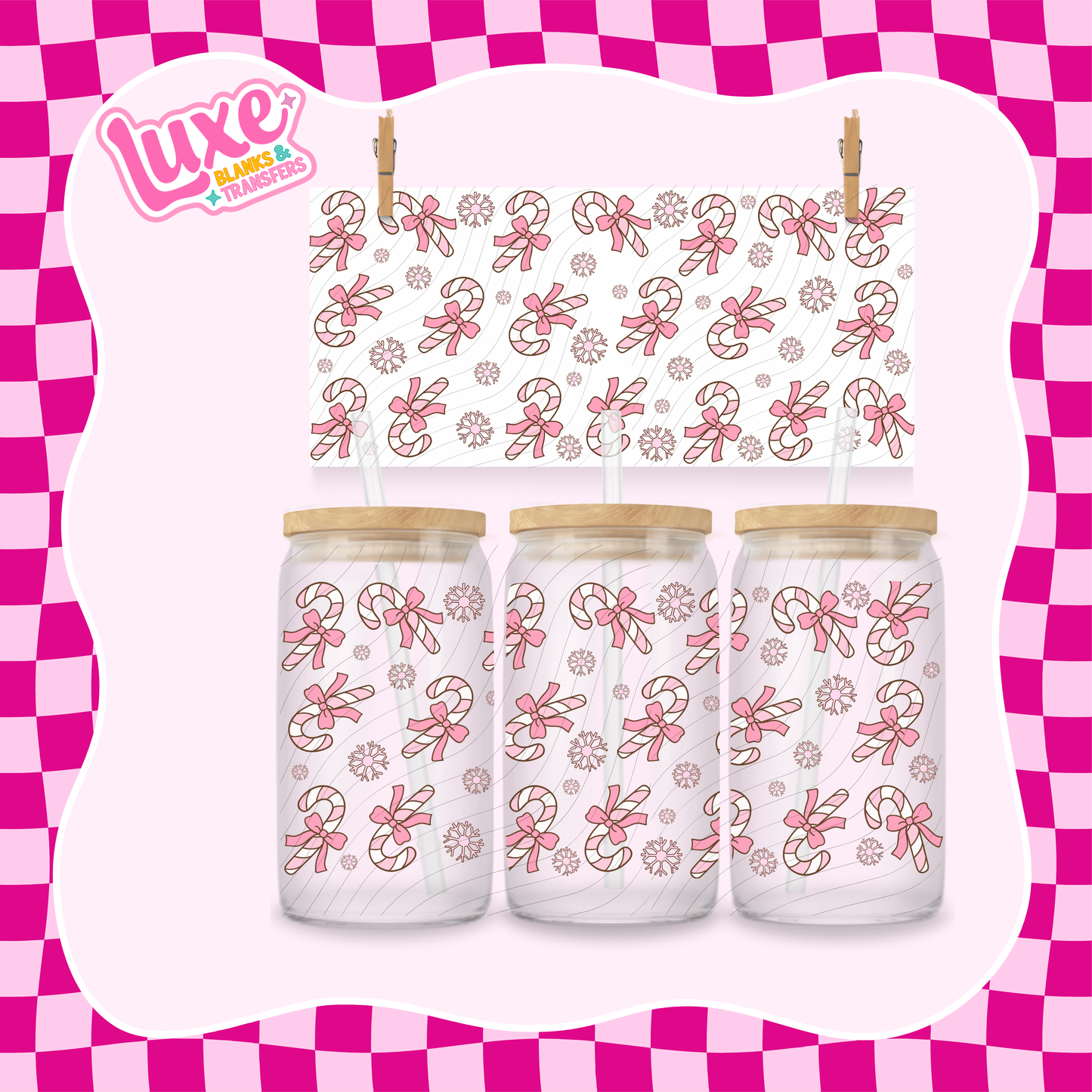 Cutesy Candycanes UV DTF Wrap (#1000)