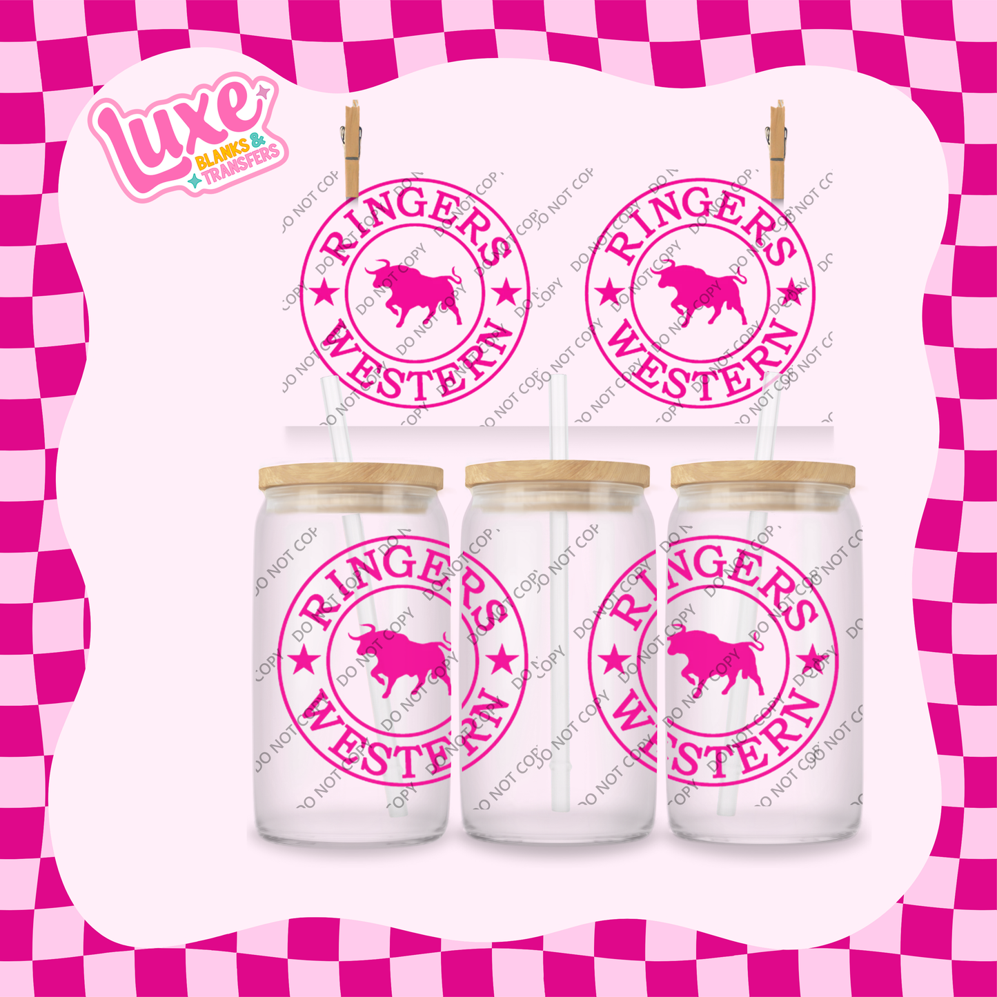 16oz UV DTF Wrap | Ringers Pink | #1981