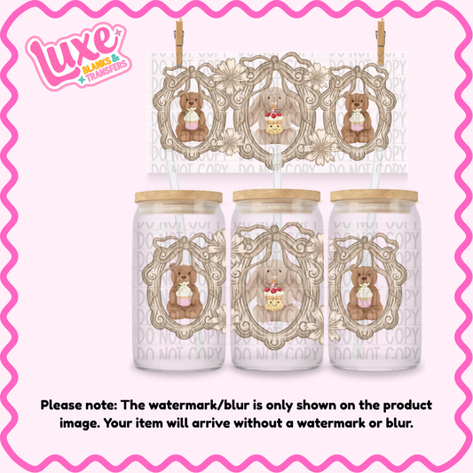 16oz UV DTF Wrap | Cutesy J3lly Teddy Frame | #3724