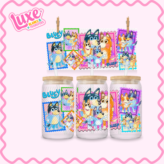 16oz UV DTF Wrap | Blue Dog  Stamps | #3253