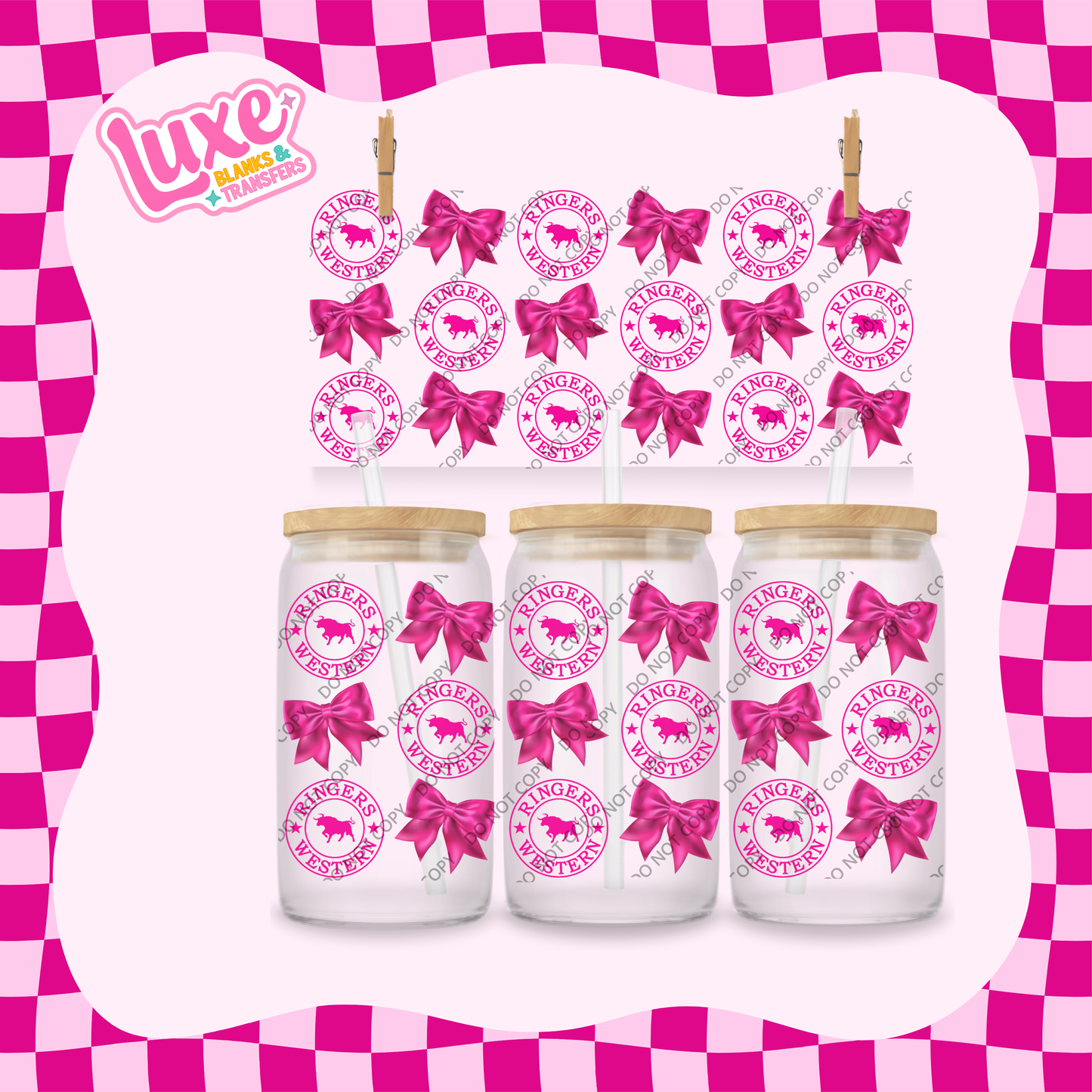 16oz UV DTF Wrap | Ringers Bows Small | #1982