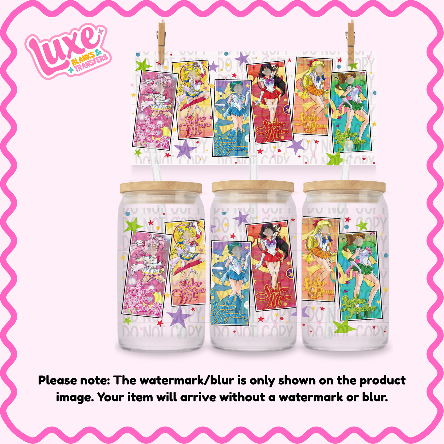 16oz UV DTF Wrap | Sailor Girls Anime | #N265