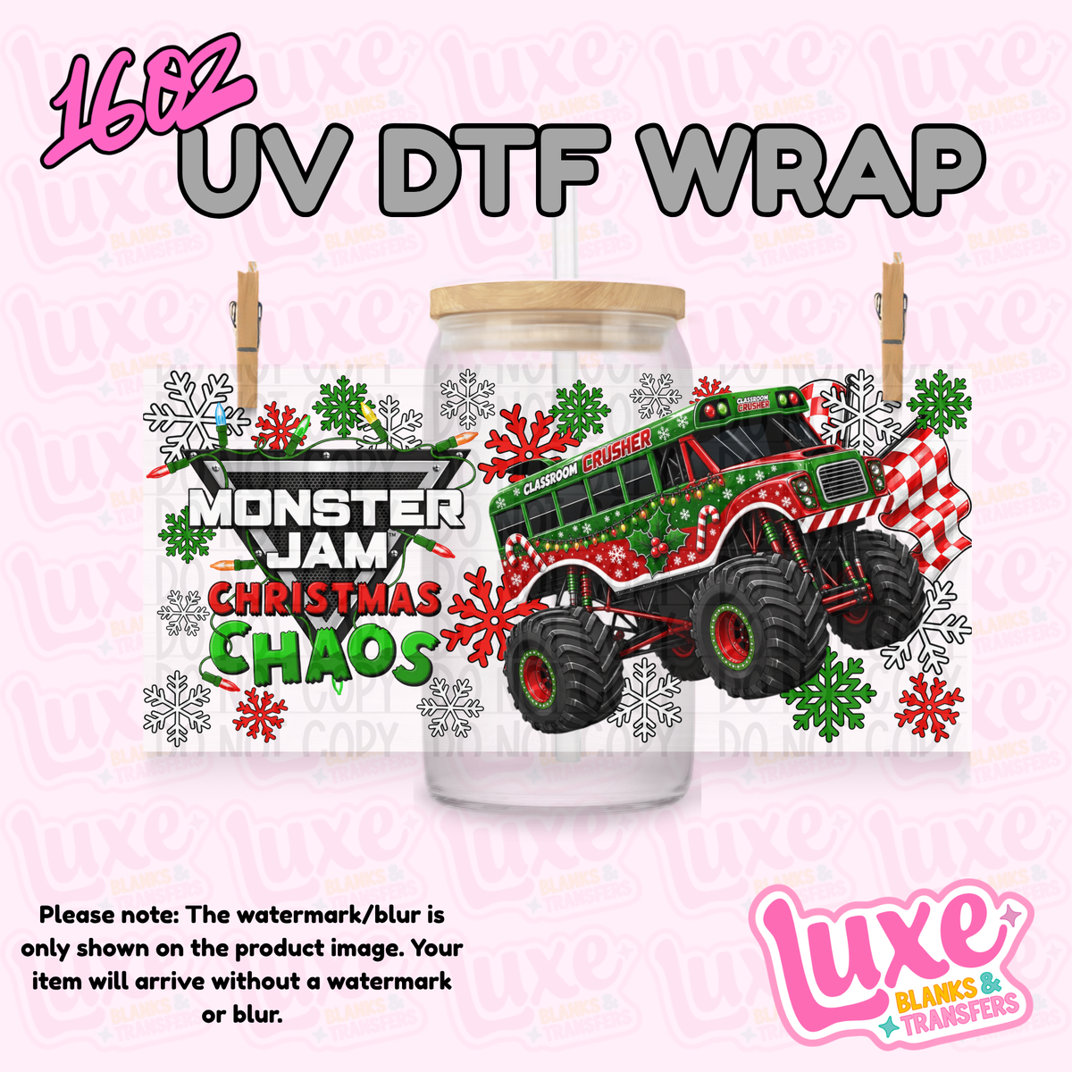 16oz UV DTF Wrap | Monster J4m Christmas Classroom | #4349