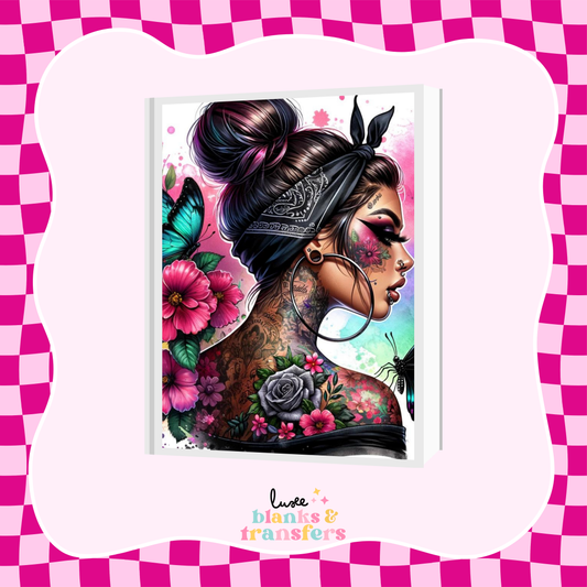 Tattoo Girl A5 Journal UV DTF Transfer (#A35)