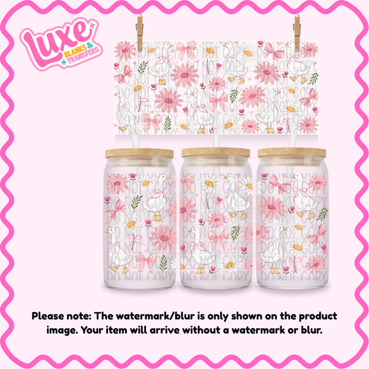 16oz UV DTF Wrap | Cutesy Goose Pattern | #3879