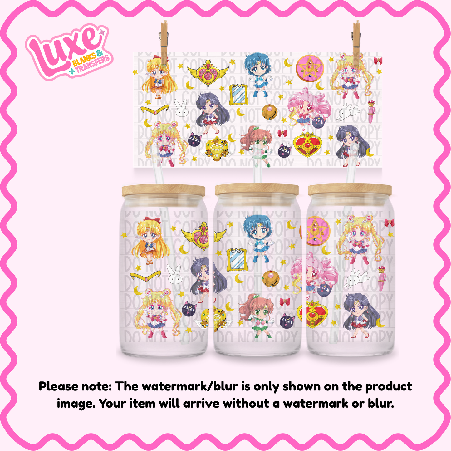 16oz UV DTF Wrap | Sailor Girls Anime | #N266