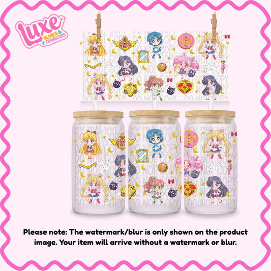 16oz UV DTF Wrap | Sailor Girls Anime | #N266