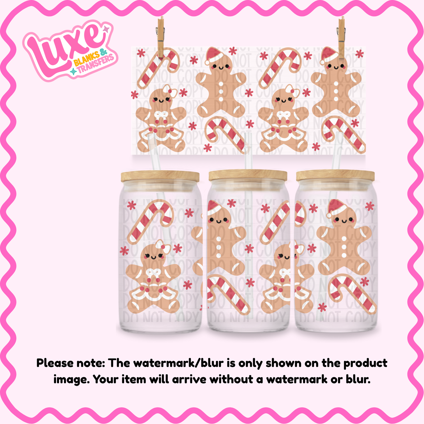 16oz UV DTF Wrap | Gingerbread | #4239