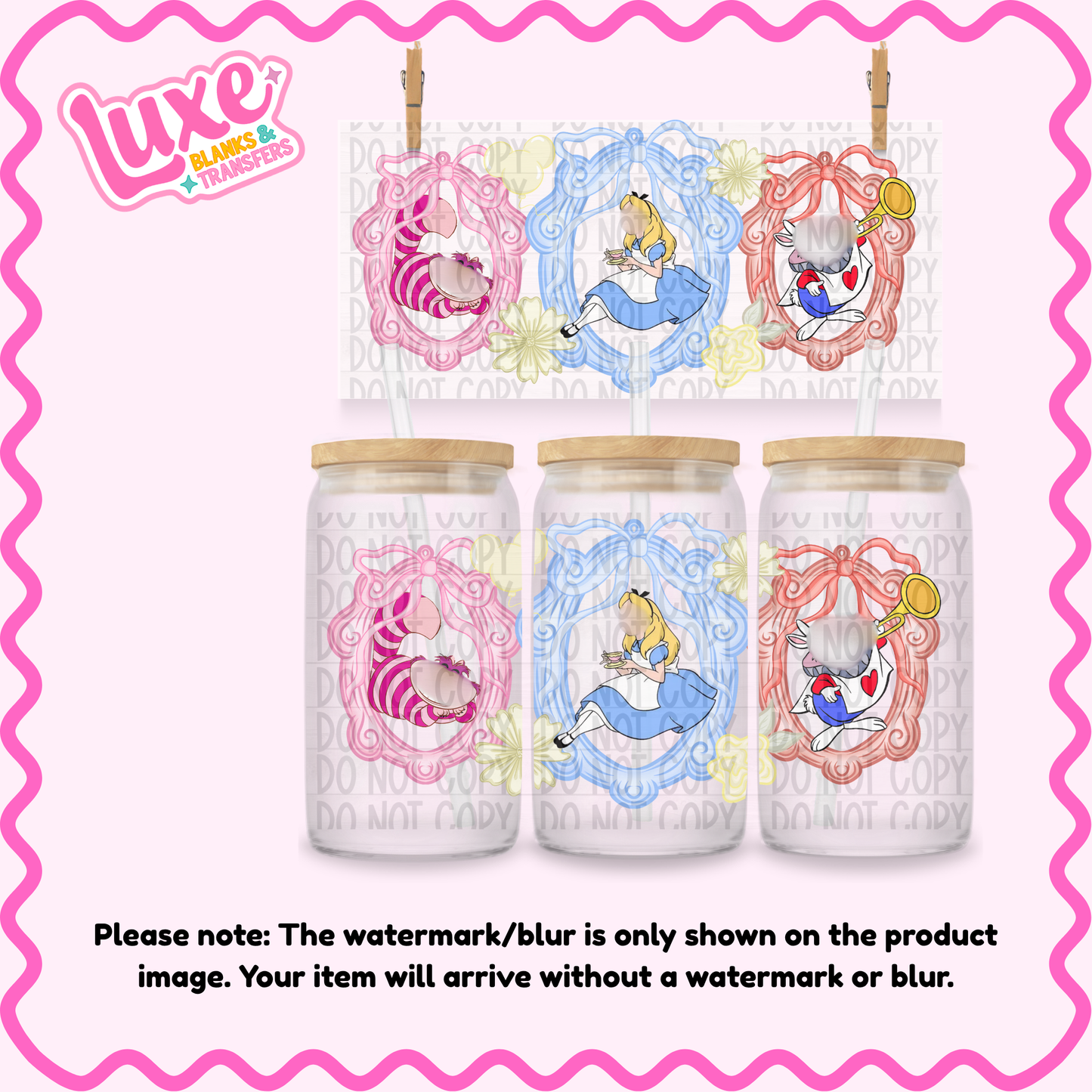 16oz UV DTF Wrap | Cutesy Al1c3 Frame | #3729