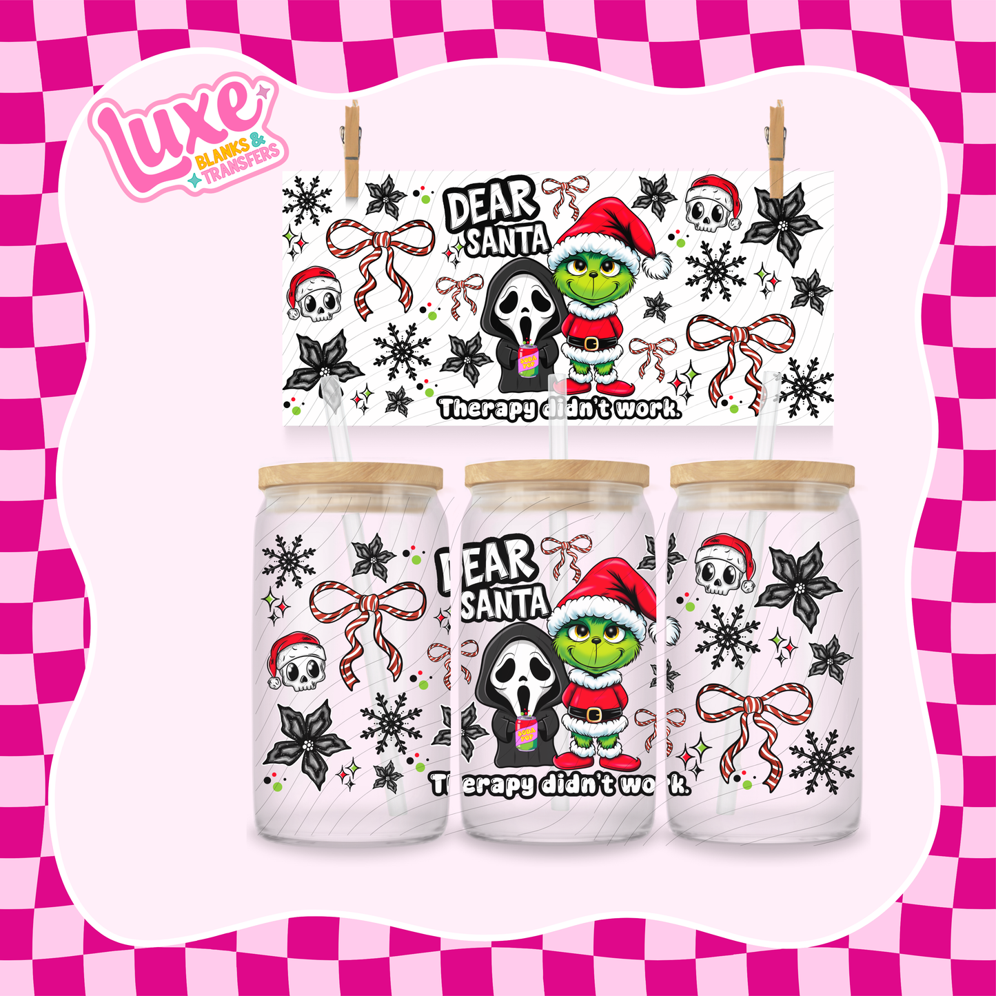 Therapy Didn't Work Xmas UV DTF Wrap (#976)