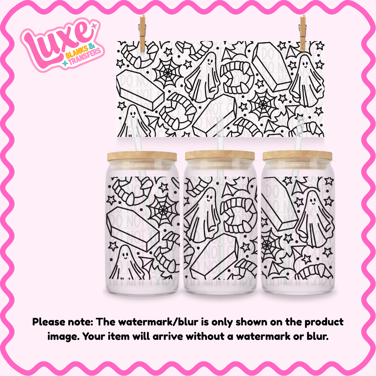 16oz UV DTF Wrap | Spooky Pattern | #4244