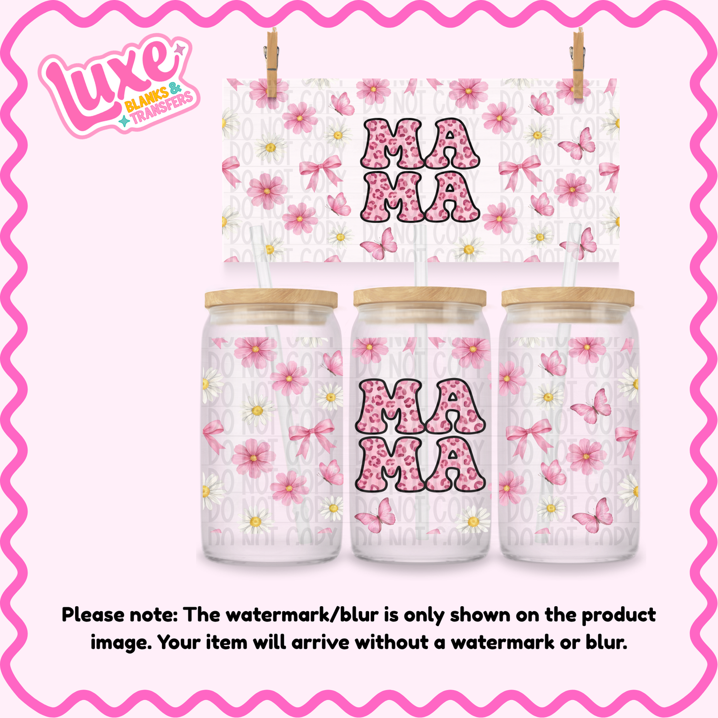 16oz UV DTF Wrap | Mama Pink | #4246