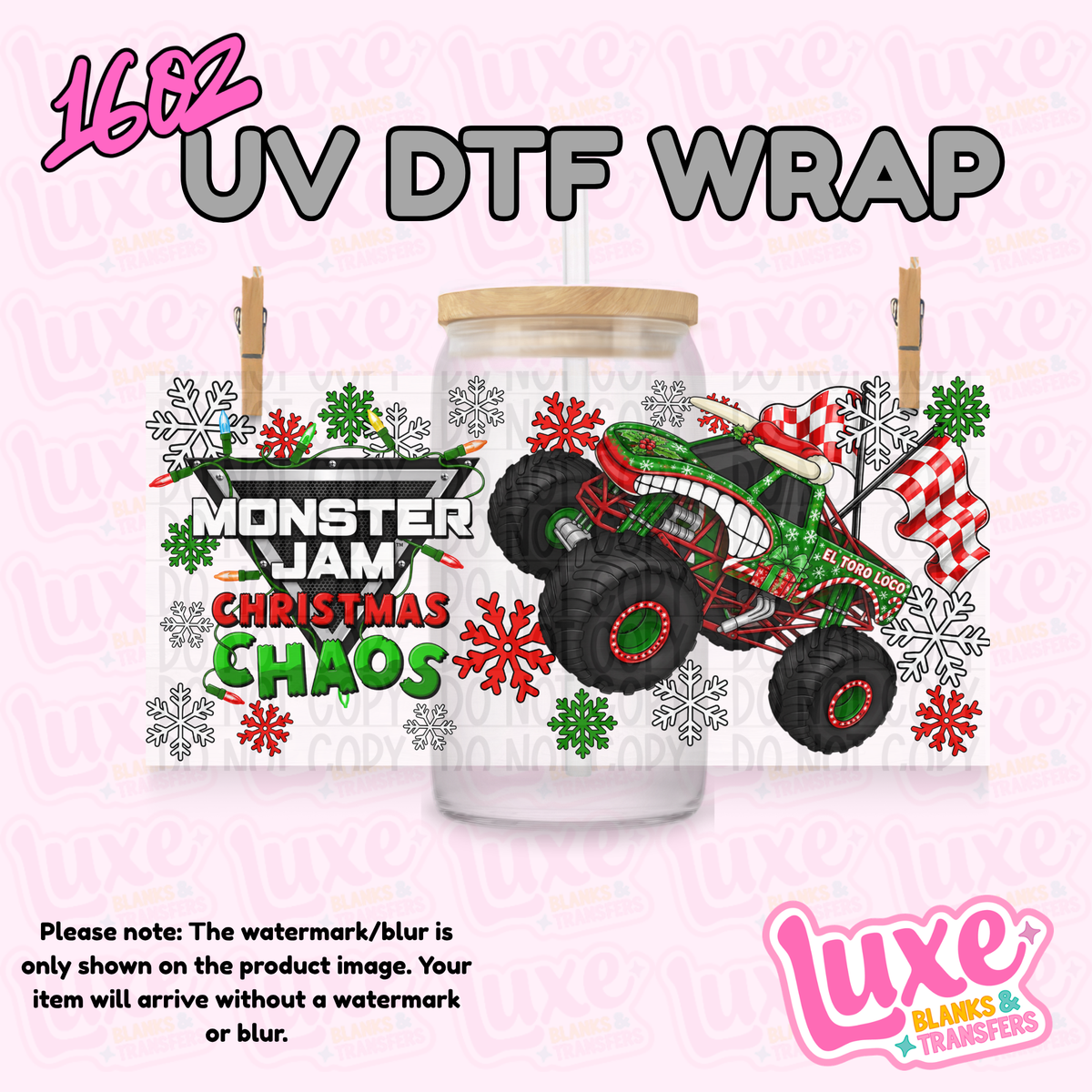 16oz UV DTF Wrap | Monster J4m Christmas El Toro | #4350
