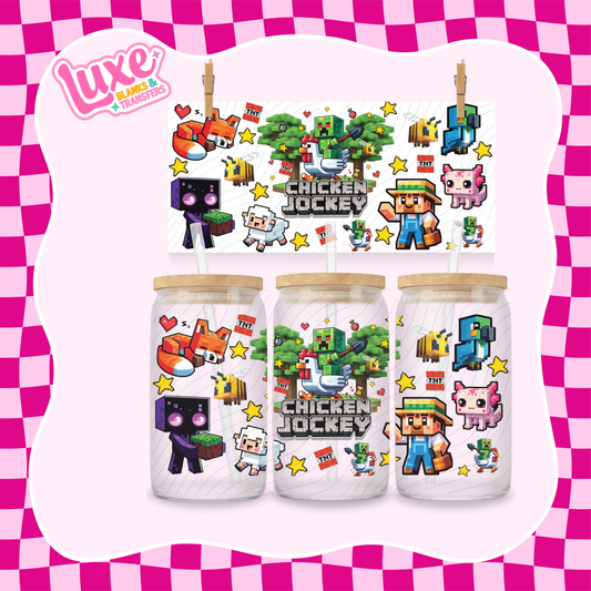 Mine Game Chicken Jockey UV DTF Wrap (#980)