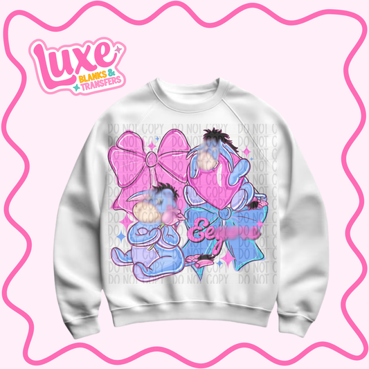 DTF Heat Transfer | Donkey Pink Bow | #1117
