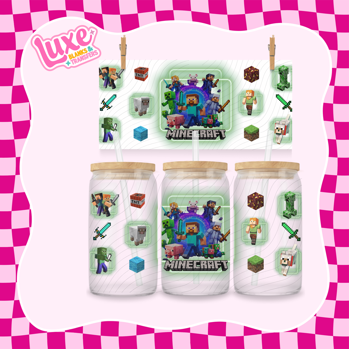 Kids Mine Game 4 UV DTF Wrap (#989)