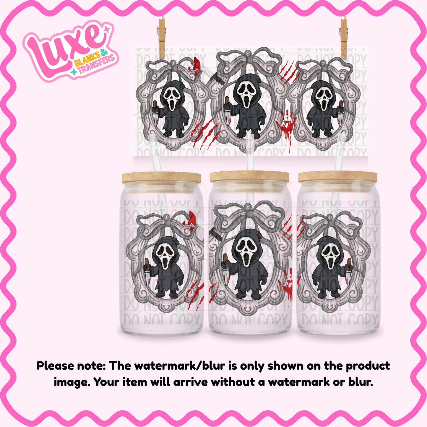 16oz UV DTF Wrap | Cutesy Ghosty Frame | #3739