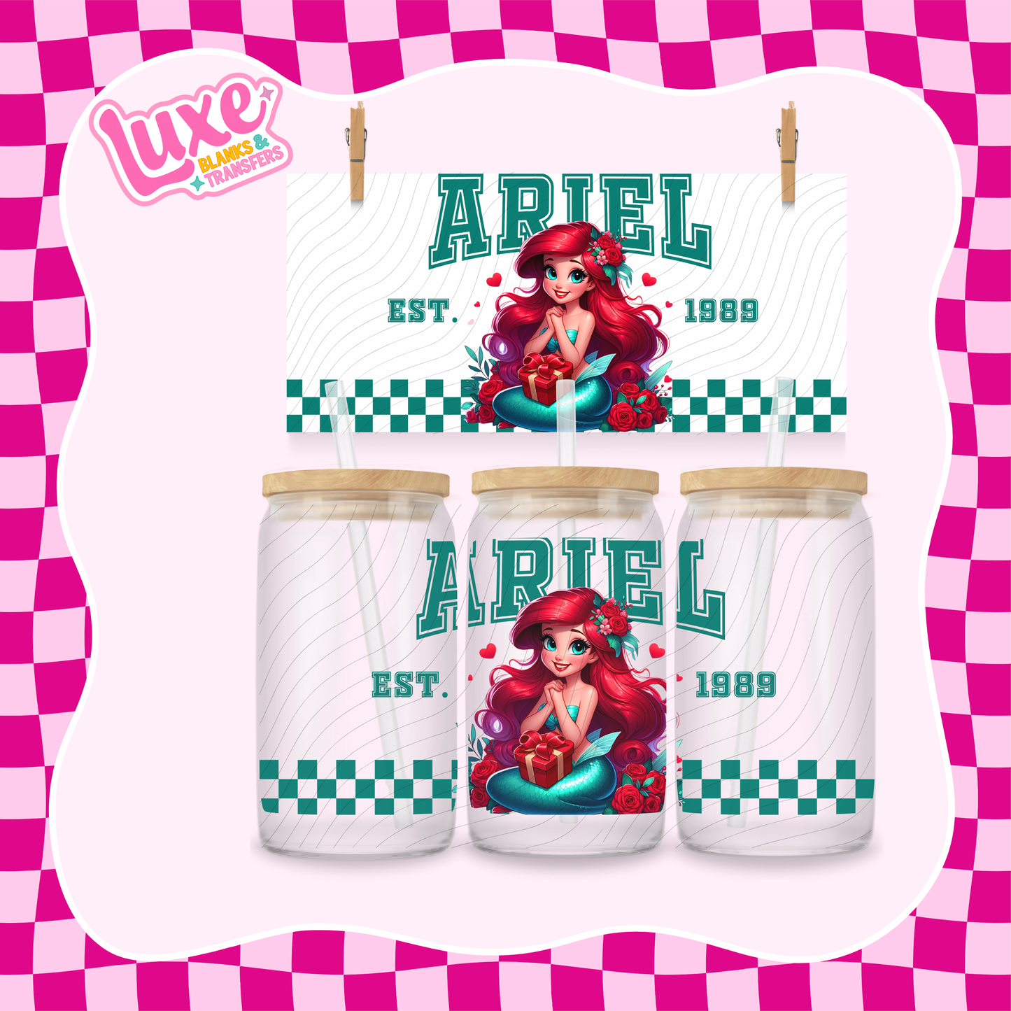 Sea Princess Character | 16oz UV DTF Wrap | #1509