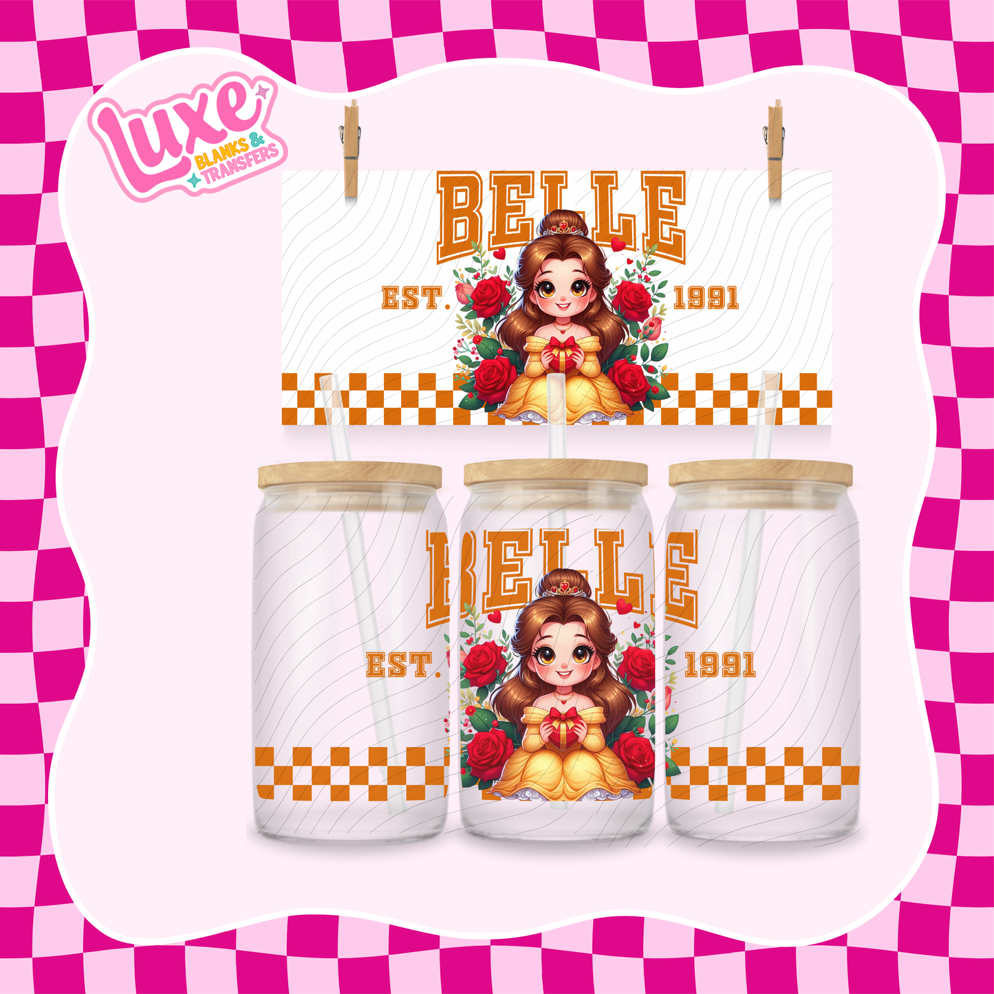 Beauty Princess Character | 16oz UV DTF Wrap | #1510