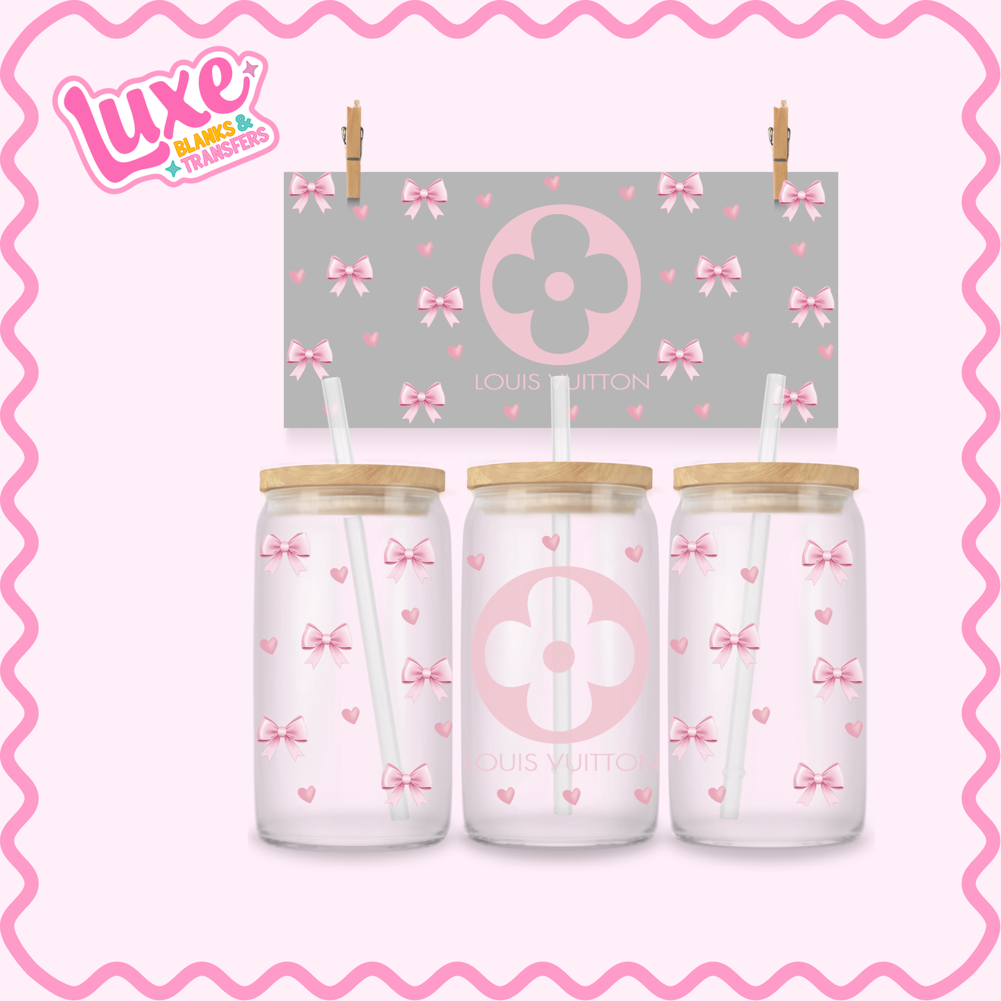 16oz UV DTF Wrap | LV Flower Bows | #3270