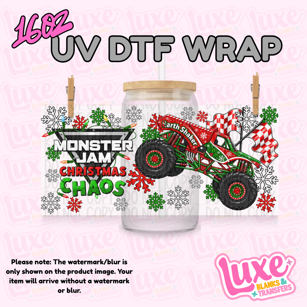 16oz UV DTF Wrap | Monster J4m Christmas Earth Shaker | #4351