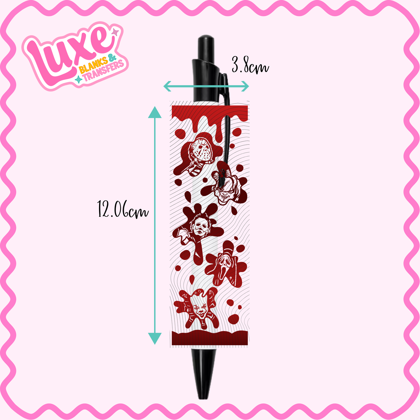 UV DTF Pen Wrap | Red Spooky | #39
