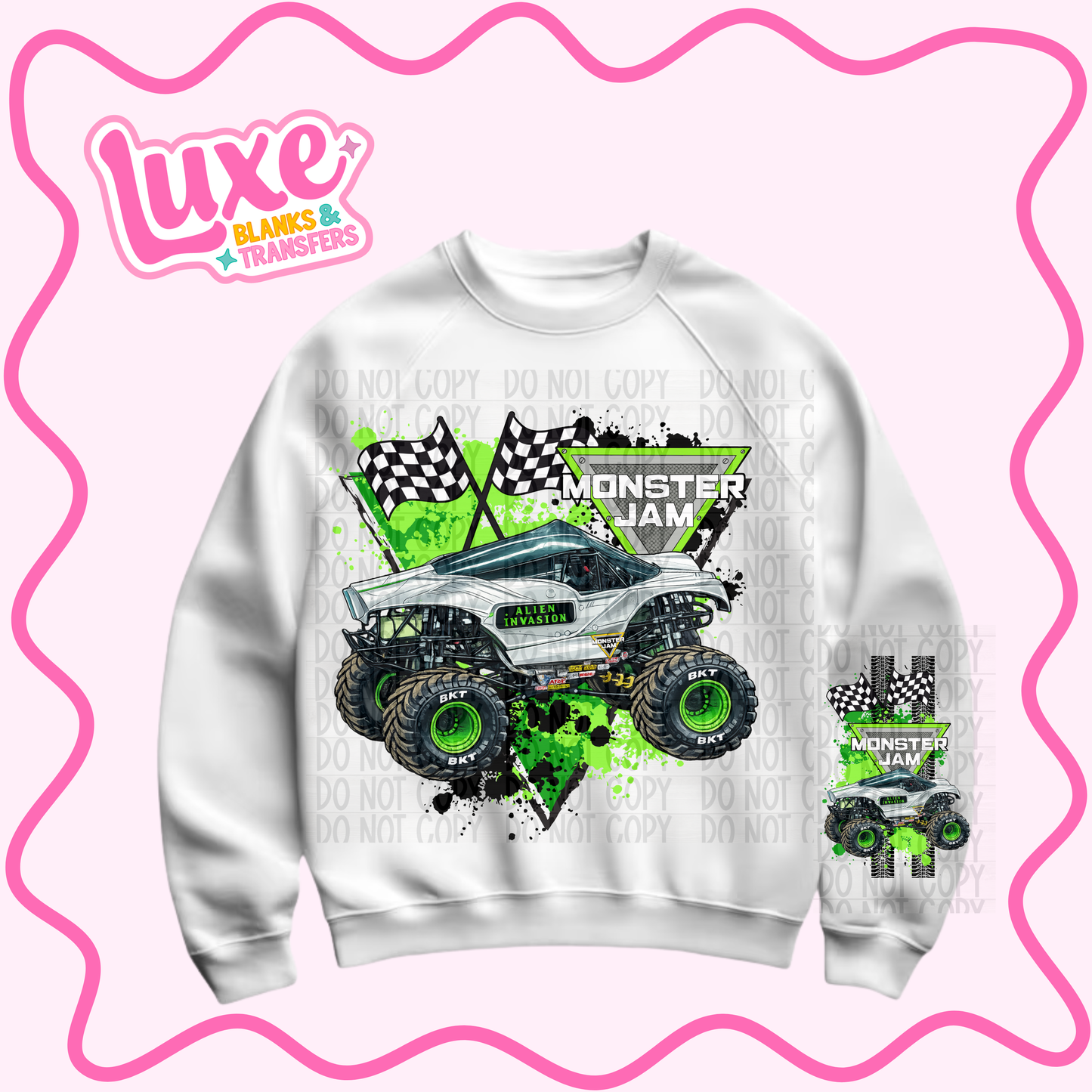 DTF Heat Transfer | Monster Truck Alien | #735