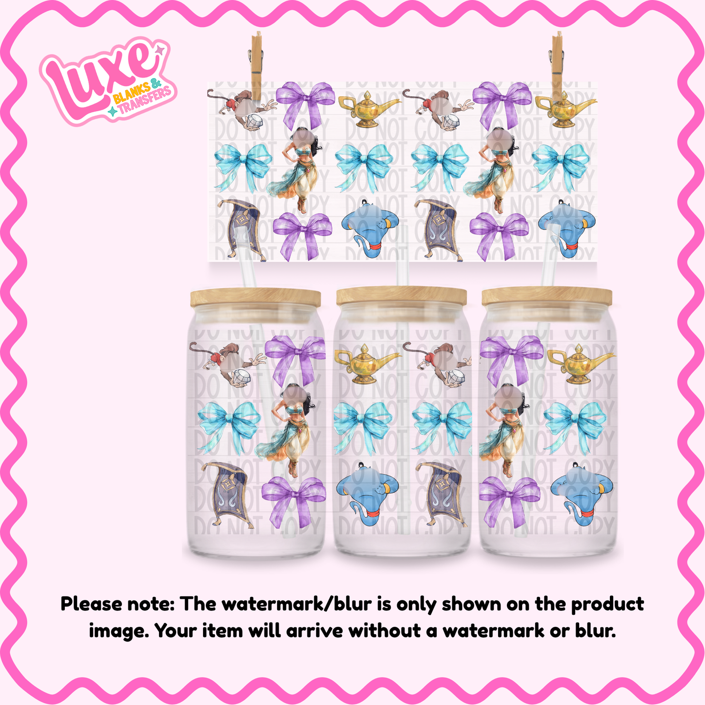 16oz UV DTF Wrap | J4s Princ3ss Bows | #1919