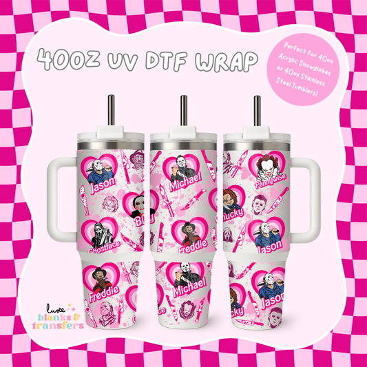 Pink Horror #2 40oz UV DTF Wrap (#B03)