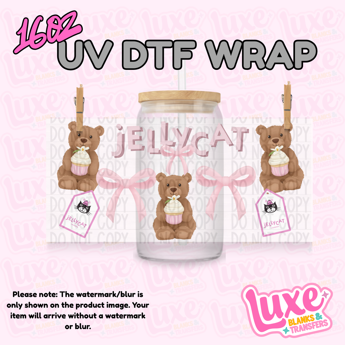 16oz UV DTF Wrap | Jelly Teddy | #4315
