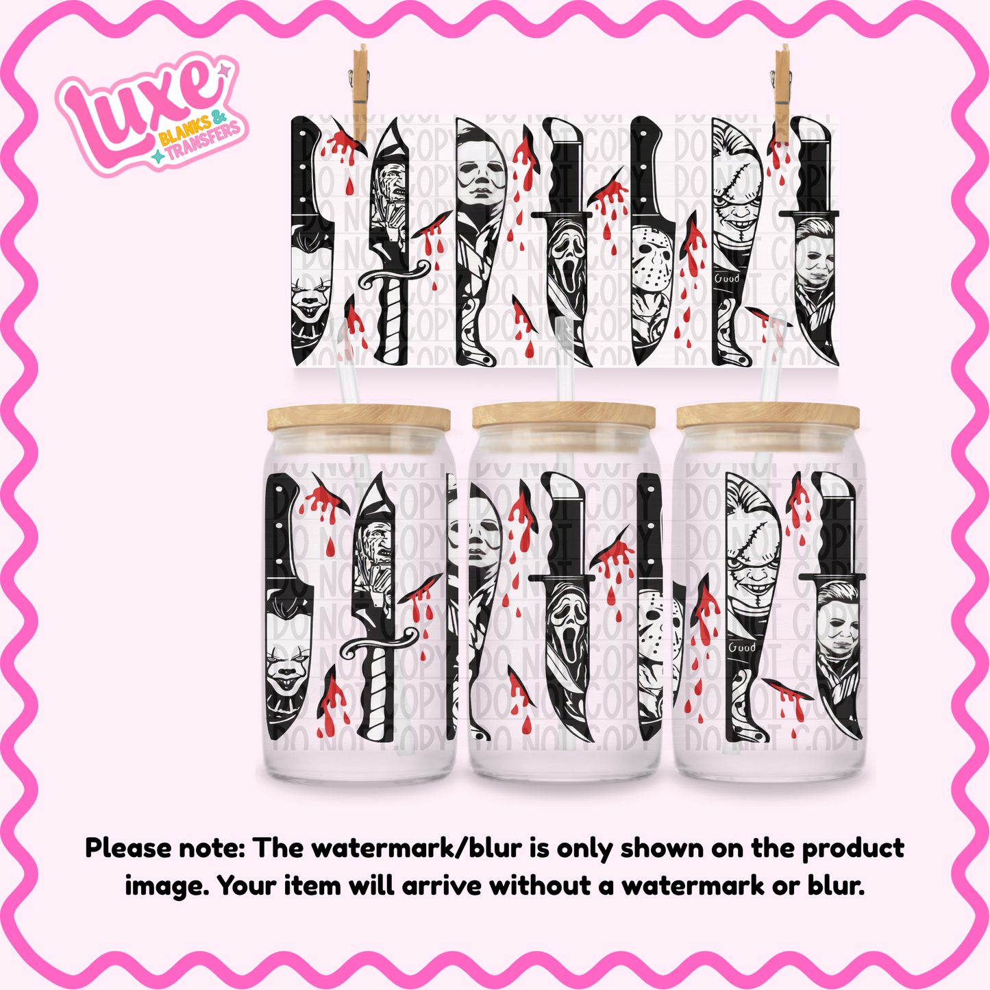 16oz UV DTF Wrap | Spooky Character Stabby | #N287