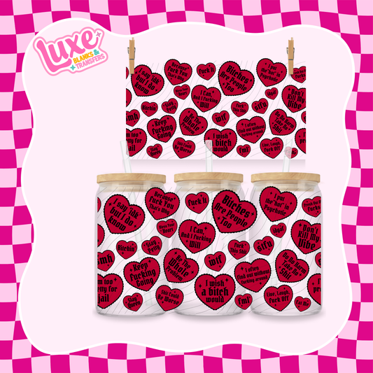 Swear Hearts Red UV DTF Wrap (#1020)