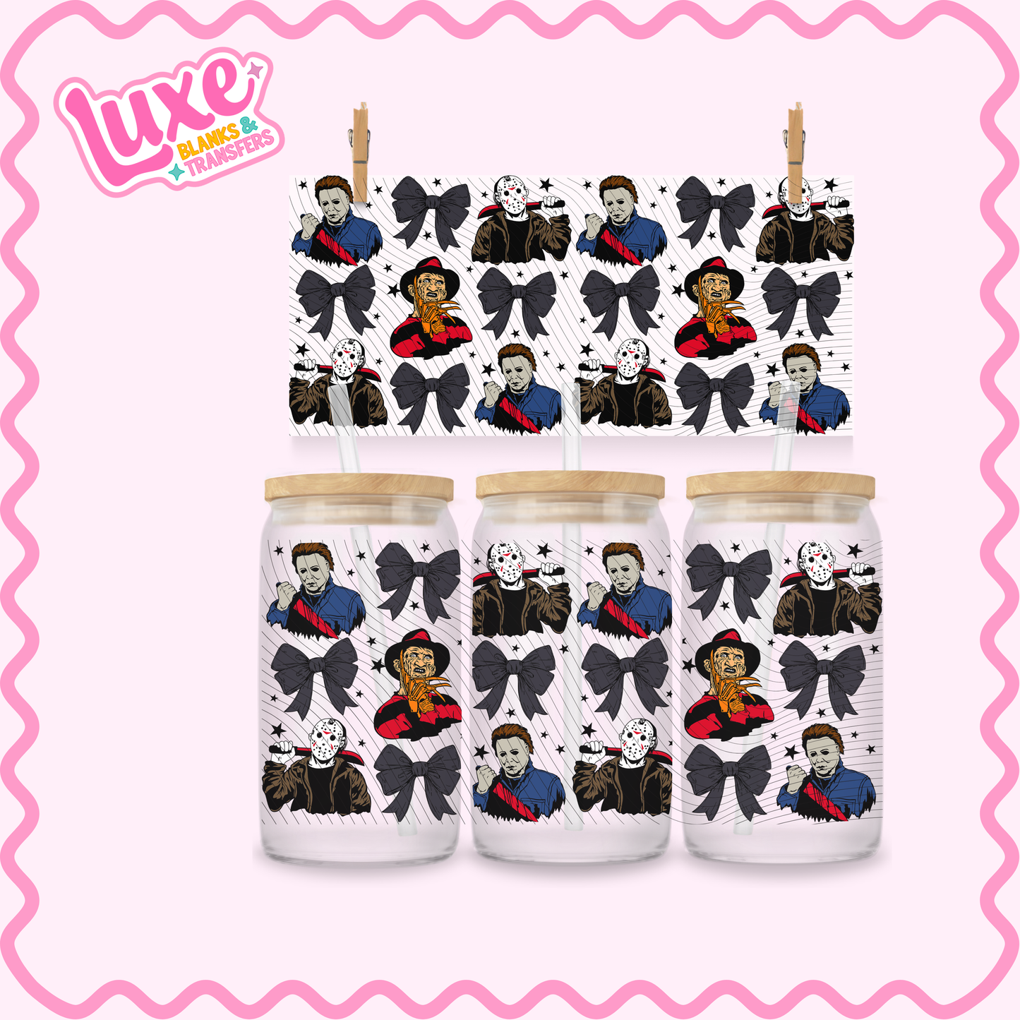 16oz UV DTF Wrap | Spooky Bows | #2795