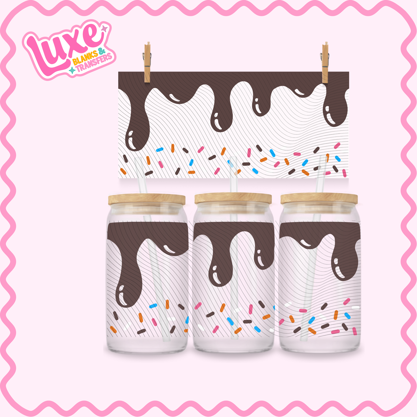 16oz UV DTF Wrap | Choc Drip Sprinkles | #2796