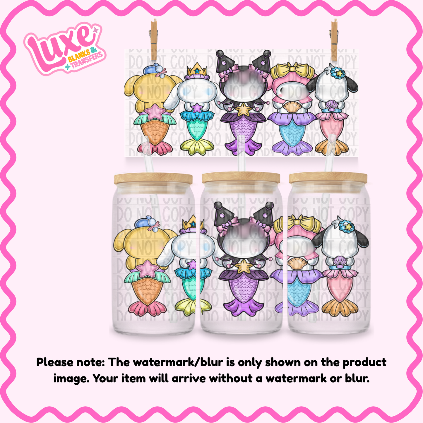 16oz UV DTF Wrap | Rio Mermaids | #2451